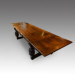 Antique oak large draw leaf dining table - Image 6