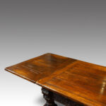 Antique oak large draw leaf dining table - Image 7