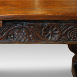 Antique oak large draw leaf dining table - Image 5