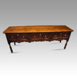 Antique long oak dresser base - Image 3
