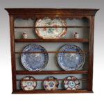 Antique oak plate rack