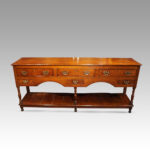 Antique long oak pot board dresser