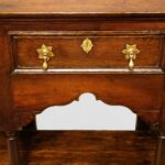 Antique oak pot board dresser with brass drop handles - Image 5