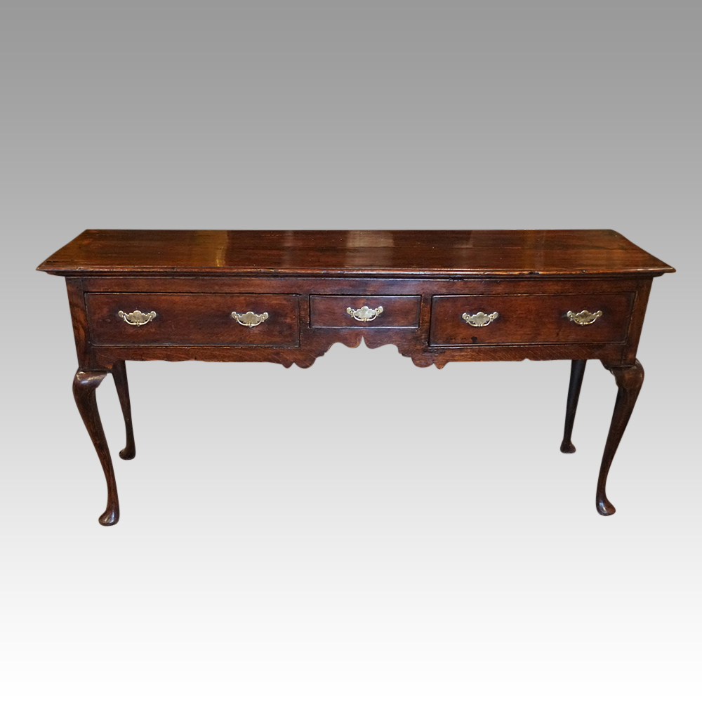 Antique-oak-serving-dresser-base-front.jpg Antique oak dresser base - Image 1