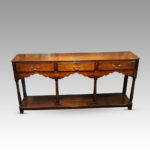 Antique oak turned leg dresser base - Image 4