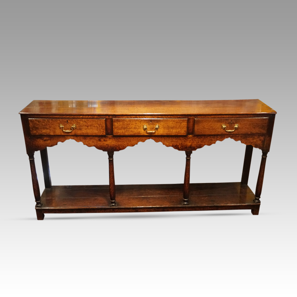 Antique-oak-turned-leg-dresser-base.jpg Antique oak turned leg dresser base - Image 1