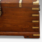 Antique teak brass bound officers uniform chest - Image 8