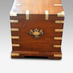 Antique teak brass bound officers uniform chest - Image 7