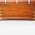 Antique teak brass bound officers uniform chest - Image 5