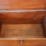Antique teak brass bound officers uniform chest - Image 4
