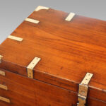 Antique teak brass bound officers uniform chest - Image 2