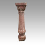 Antique large red stone carved column 