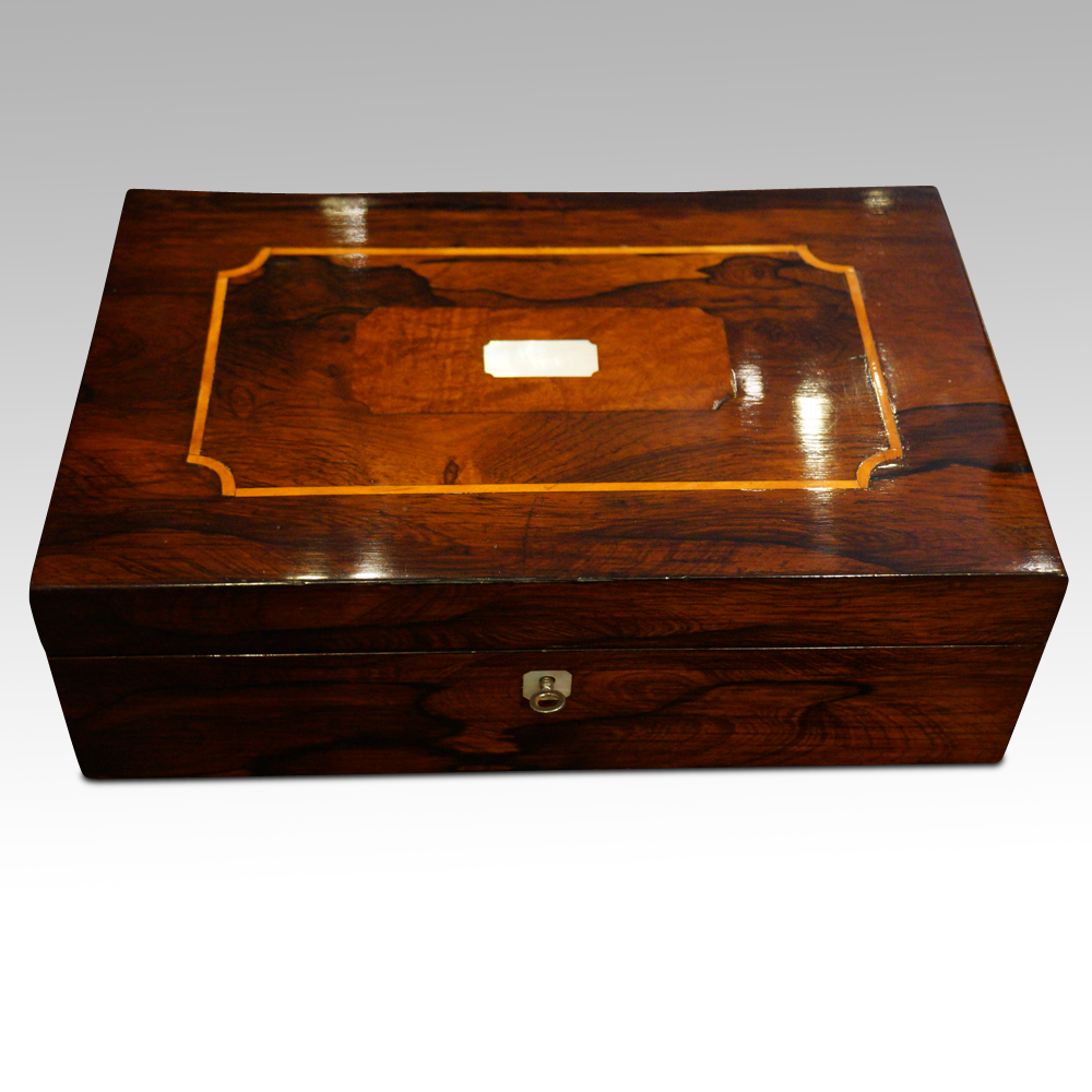 Antique-rosewood-box.jpg Antique rosewood box - Image 1