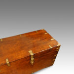 Antique teak military chest - Image 3