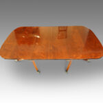 Antique walnut twin pillar dining table