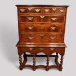 William and Mary walnut chest on stand