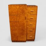 Art Deco walnut gentlemans wardrobe