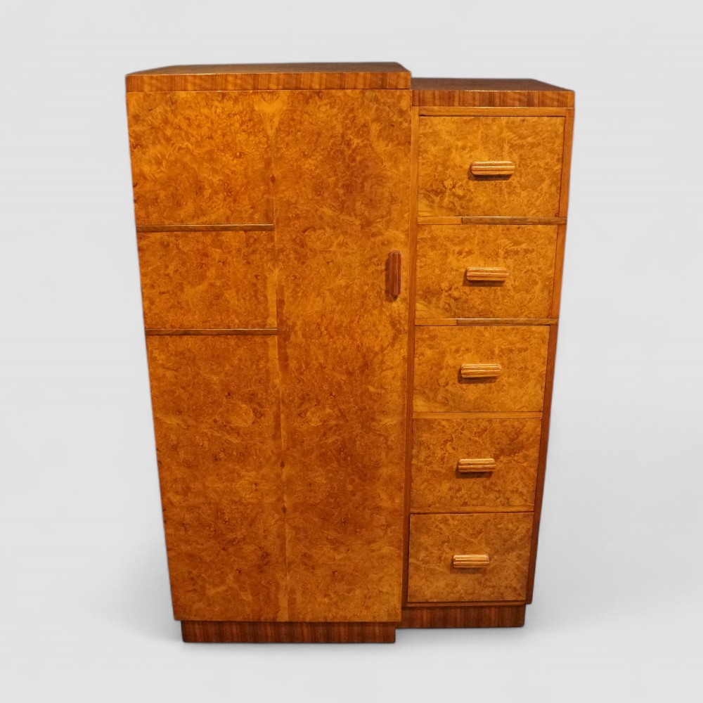 Art-Deco-walnut-gentlemans-wardrobe.jpg Art Deco walnut gentlemans wardrobe - Image 1