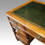 Art Nouveau oak pedestal desk - Image 13