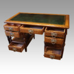 Art Nouveau oak pedestal desk - Image 6