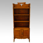Arts & Crafts oak open bookcase - Image 3