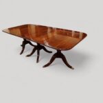 Edwardian mahogany 3 pillar dining table - Image 4