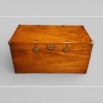 Brass bound camphor wood campaign chest