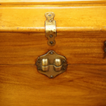 Brass bound camphor wood campaign chest - Image 12