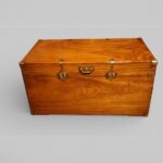 Brass bound camphor wood campaign chest - Image 8