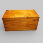 Brass bound camphor wood campaign chest - Image 5
