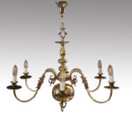 Georgian style brass chandelier