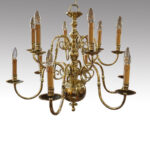 Georgian style brass 2 tier chandelier