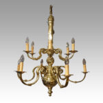 Edwardian bronze 2 tier chandelier
