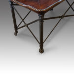 Bronzed steel leather top coffee table - Image 2