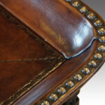 Bronzed steel leather top coffee table - Image 3