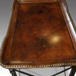Bronzed steel leather top coffee table - Image 4