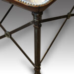 Bronzed steel leather top coffee table - Image 7