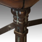 Bronzed steel leather top coffee table - Image 6