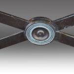 Bronzed steel leather top coffee table - Image 8