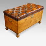 Antique Camphor wood ottoman - Image 6