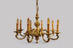 Cast brass 8 arm chandelier