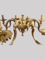 Cast brass 8 arm chandelier - Image 7
