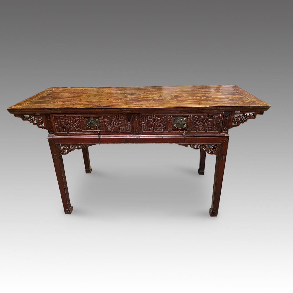Chinese-altar-table.jpg Chinese red lacquer altar table - Image 1