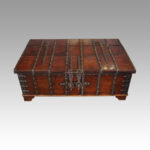 Colonial iron bound merchant chest