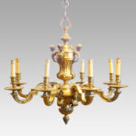 Edwardian brass 8 light chandelier - Image 2
