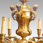 Edwardian brass 8 light chandelier - Image 3
