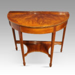 Pair of Edwardian demi lune tables - Image 4