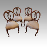 Set of 4 Victorian walnut dining chairs