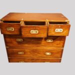 Victorian mahogany campaign chest - Image 5
