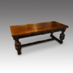 Antique oak large draw leaf dining table - Image 8